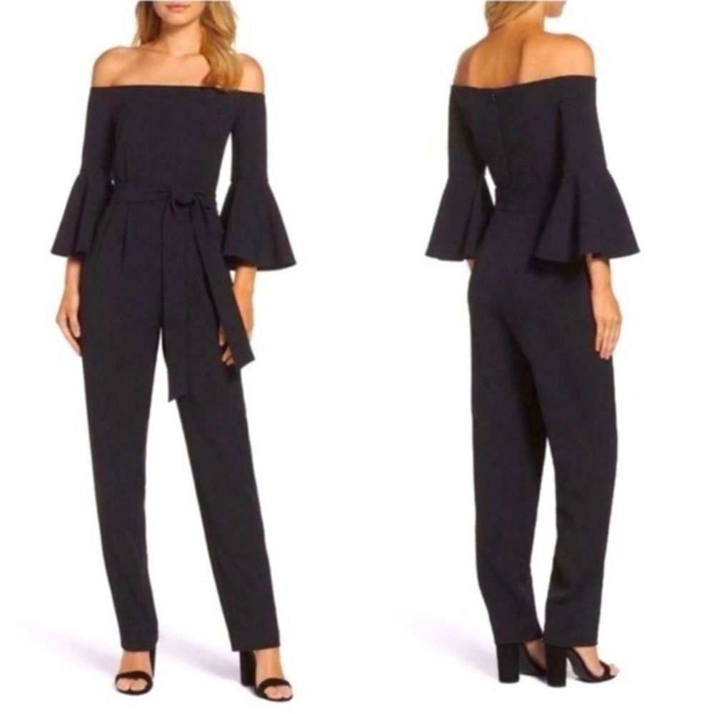 ELIZA J OFF SHOULDER JUMPSUIT